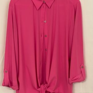 Peter Nygard pink top with tie front